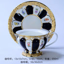 GobekUsa Embossed Gold Bone China Tea Cup Saucer Set, German Design Drinkware