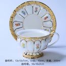 GobekUsa Embossed Gold Bone China Tea Cup Saucer Set, German Design Drinkware