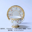 GobekUsa Embossed Gold Bone China Tea Cup Saucer Set, German Design Drinkware