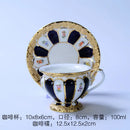 GobekUsa Embossed Gold Bone China Tea Cup Saucer Set, German Design Drinkware