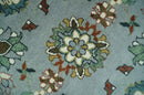 Floral Gray, Ivory, Brown and Green Hand Knotted Traditional Oushak 9x12 wool Rug by The Rug Decor