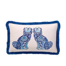 GobekUsa Handmade Lumbar Pillow Case Lion Dog Floral Decorative Cover