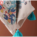 GobekUsa Handmade Lumbar Pillow Case Lion Dog Floral Decorative Cover