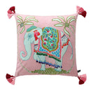 GobekUsa Handmade Lumbar Pillow Case Lion Dog Floral Decorative Cover