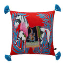 GobekUsa Handmade Lumbar Pillow Case Lion Dog Floral Decorative Cover