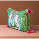 GobekUsa Handmade Lumbar Pillow Case Lion Dog Floral Decorative Cover