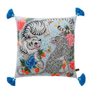 GobekUsa Handmade Lumbar Pillow Case Lion Dog Floral Decorative Cover