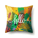 Floral green tropical leaves pillow cover bedroom seasonal decor by Decorbites