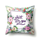 Floral green tropical leaves pillow cover bedroom seasonal decor by Decorbites