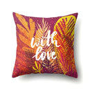 Floral green tropical leaves pillow cover bedroom seasonal decor by Decorbites