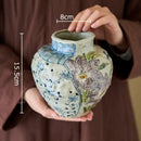 GobekUsa Ceramic Vase with Artificial Flowers - Room Aesthetic Decor