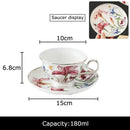 Floral iris pattern porcelain mug set dining room gilded teacup by Decorbites