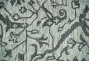 Ivory and Charcoal Wool Area Rug - Modern Floral Hand Woven Premium by The Rug Decor