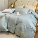 GobekUsa Embroidered Egyptian Cotton Bedding Set for King Queen RU Bed Linens