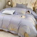 GobekUsa Embroidered Egyptian Cotton Bedding Set for King Queen RU Bed Linens