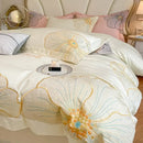 GobekUsa Embroidered Egyptian Cotton Bedding Set for King Queen RU Bed Linens