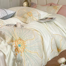GobekUsa Embroidered Egyptian Cotton Bedding Set for King Queen RU Bed Linens