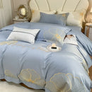 GobekUsa Embroidered Egyptian Cotton Bedding Set for King Queen RU Bed Linens