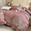 GobekUsa Embroidered Egyptian Cotton Bedding Set for King Queen RU Bed Linens