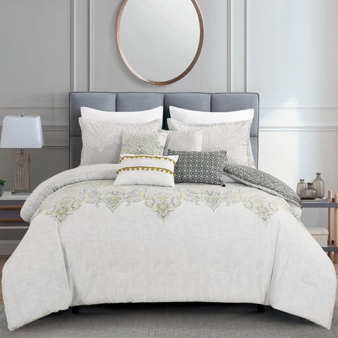 Floral Jacquard Modern Creame Comforter