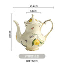 Floral lemon cream porcelain tea set dining room gold trimmed by Decorbites