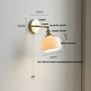 GobekUsa Copper Wall Light Fixture Bedroom Bedside Sconce White Ceramic Lamp