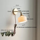 GobekUsa Copper Wall Light Fixture Bedroom Bedside Sconce White Ceramic Lamp
