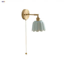 GobekUsa Copper Wall Light Fixture Bedroom Bedside Sconce White Ceramic Lamp