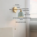 GobekUsa Copper Wall Light Fixture Bedroom Bedside Sconce White Ceramic Lamp