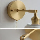 GobekUsa Copper Wall Light Fixture Bedroom Bedside Sconce White Ceramic Lamp