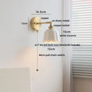 GobekUsa Copper Wall Light Fixture Bedroom Bedside Sconce White Ceramic Lamp