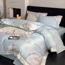 GobekUsa 1000TC Egyptian Cotton Butterfly Flowers Embroidery Bedding Set