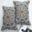 GobekUsa Cotton Picnic Blanket/Bedspread - Double Bed 150 Flowers Blue, High Quality Pillowcases