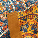 GobekUsa Cotton Picnic Blanket/Bedspread - Double Bed 150 Flowers Blue, High Quality Pillowcases
