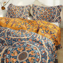 GobekUsa Cotton Picnic Blanket/Bedspread - Double Bed 150 Flowers Blue, High Quality Pillowcases