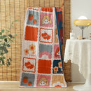 Floral orange & pink cotton gauze adult bath towels bedroom decor by Decorbites