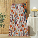 Floral orange & pink cotton gauze adult bath towels bedroom decor by Decorbites