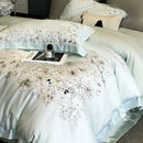GobekUsa Flowers Plant Print Bedding Set: Luxe Lyocell Cotton Soft Silky Cool Duvet Cover Set