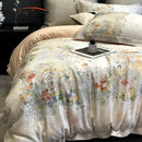 GobekUsa Flowers Plant Print Bedding Set: Luxe Lyocell Cotton Soft Silky Cool Duvet Cover Set