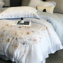 GobekUsa Flowers Plant Print Bedding Set: Luxe Lyocell Cotton Soft Silky Cool Duvet Cover Set