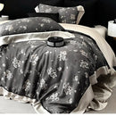 GobekUsa Flowers Plant Print Bedding Set: Luxe Lyocell Cotton Soft Silky Cool Duvet Cover Set