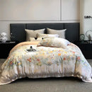 GobekUsa Flowers Plant Print Bedding Set: Luxe Lyocell Cotton Soft Silky Cool Duvet Cover Set