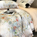 GobekUsa Flowers Plant Print Bedding Set: Luxe Lyocell Cotton Soft Silky Cool Duvet Cover Set