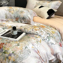 GobekUsa Flowers Plant Print Bedding Set: Luxe Lyocell Cotton Soft Silky Cool Duvet Cover Set