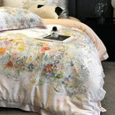 GobekUsa Flowers Plant Print Bedding Set: Luxe Lyocell Cotton Soft Silky Cool Duvet Cover Set