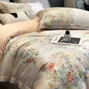 GobekUsa Flowers Plant Print Bedding Set: Luxe Lyocell Cotton Soft Silky Cool Duvet Cover Set