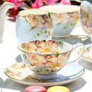 Floral pastel porcelain tea set – dining room afternoon tea cup by Decorbites