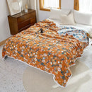 GobekUsa Breathable Cotton Gauze Sofa Cover - Fresh Flowers Design