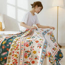 GobekUsa Breathable Cotton Gauze Sofa Cover - Fresh Flowers Design