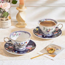 Floral pattern ceramic cup and saucer set – dining room porcelain by Decorbites
